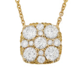 0.55ct 14k Yellow Gold Diamond Cluster Necklace